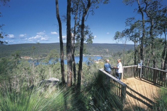 Enjoying the view over Lake CY O ’Connor