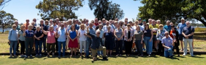 Some of our volunteers at a gathering to celebrate their contribution