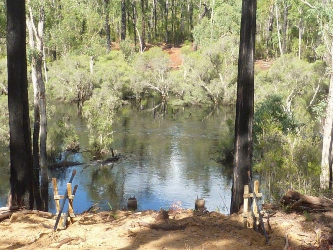 Murray River bridge footings