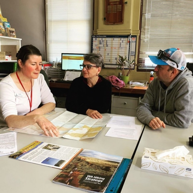 Volunteer Manager Helen Grimm with Melanee Maisey and Shaun Kaesler from Ultra Series WA