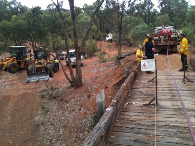 Clearing vegetation around Long Gully Bridge