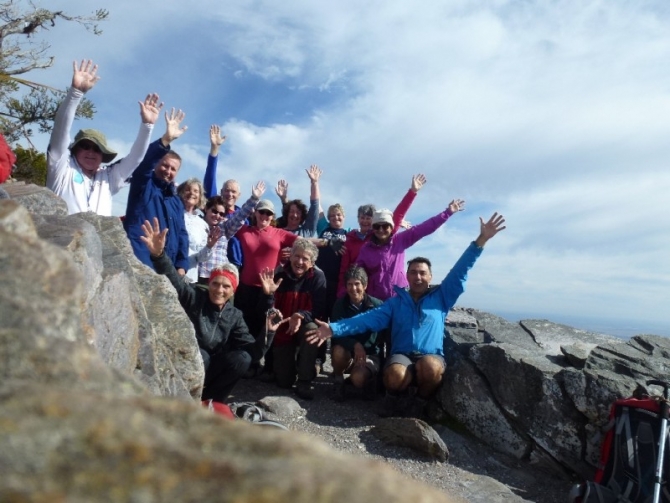 The group celebrates on Bluff Knoll