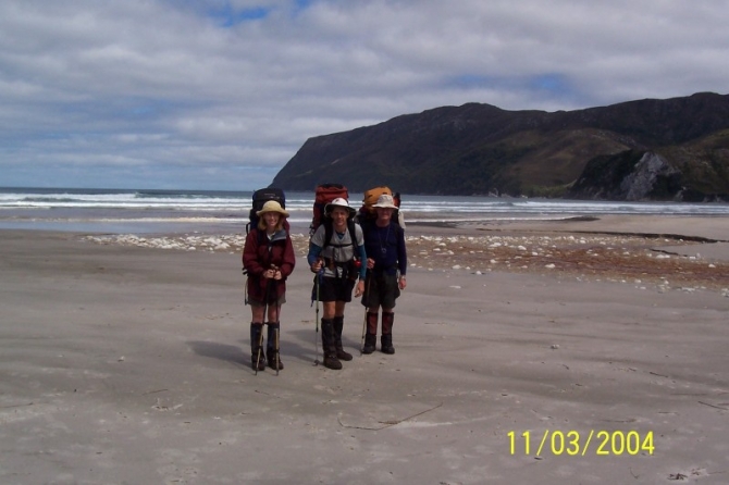 Beach walking.