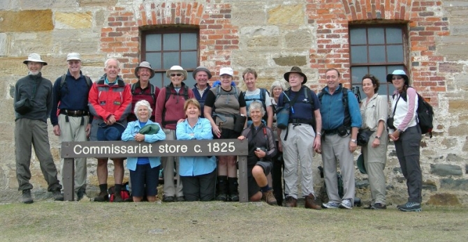 The group on Maria Island