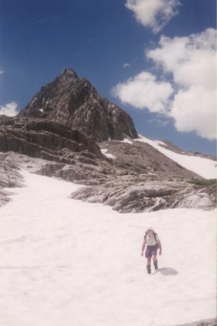Bill descends from John Muir Pass.