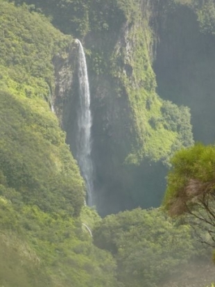 Waterfall plunging into the depths.