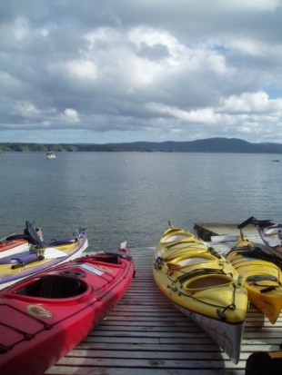 Kayaks were paddled to Ulva Island.