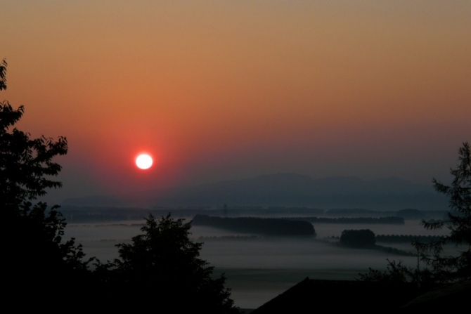 Early morning in Switzerland.