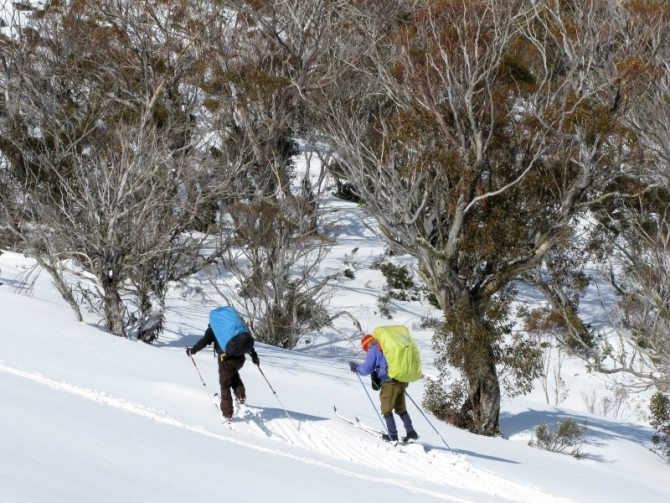 David and Gavin making their way uphill.