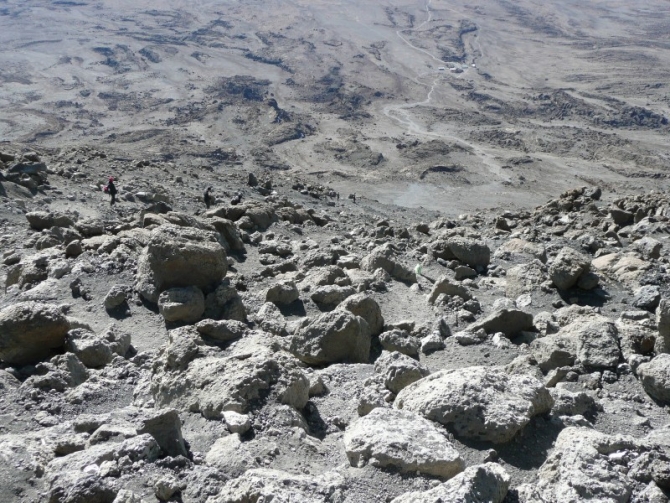 The descent to Kibo.