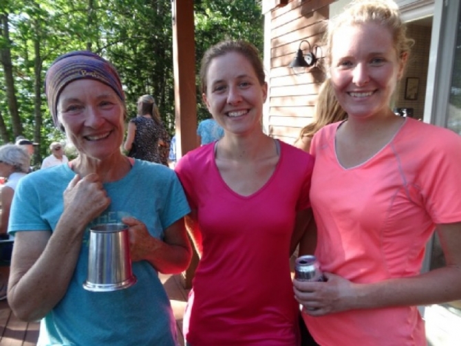 Enjoying trail magic in New Hampshire.