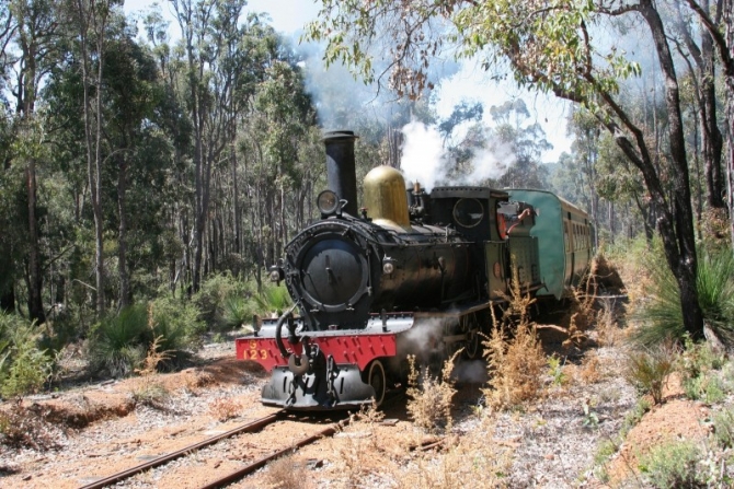 The Hotham Valley steam train is a reminder of a bygone era.