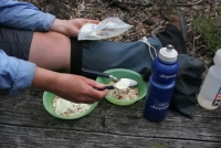 Some walkers prefer to have breakfast on the Track after leaving camp.