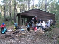 Students reach Chadoora Campsite for the night.