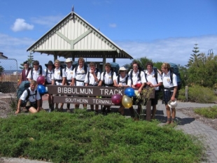 Students complete their end-to-end journey at the Southern Terminus in Albany.