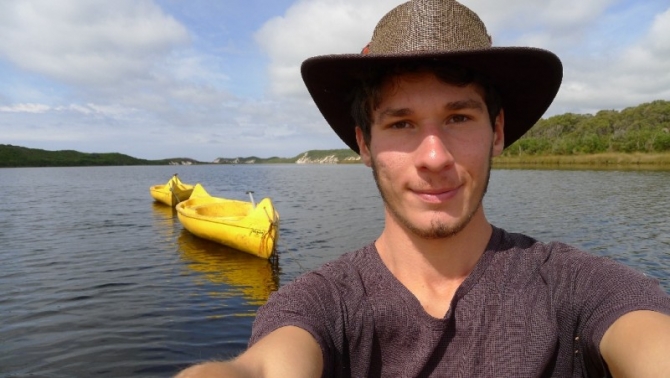 Alain crossing the Irwin Inlet