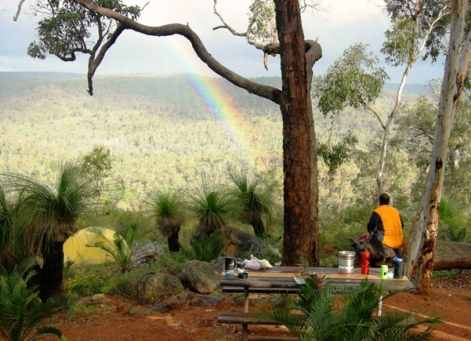 Rainbow in the valley. Should I check out the pot of gold?