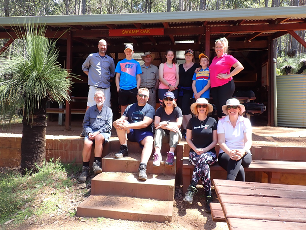 Alcoa employees (and friends and family) and BTF guides at Swamp Oak campsite