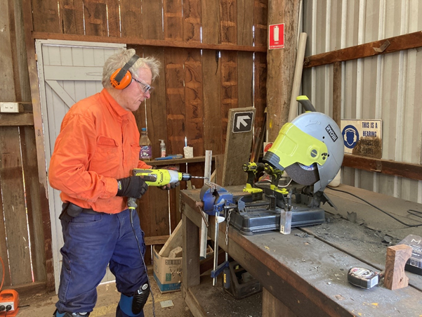 Cutting and drilling steel pickets