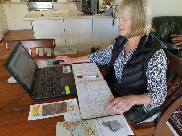 Daphne working on her data entry