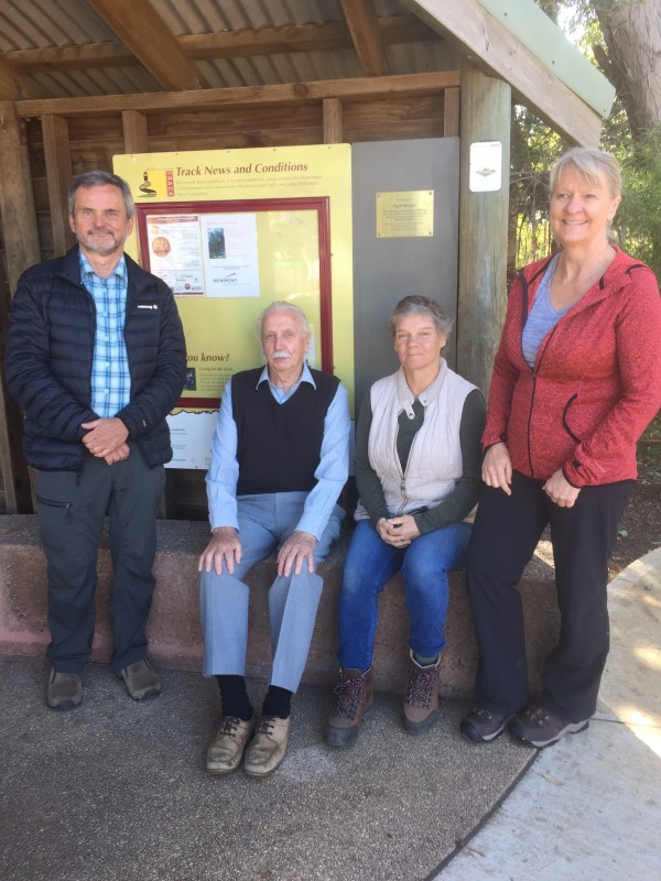 From L to R: BTF Board member and support volunteer Charlie Soord with Western Walking Club members David Foster, Jessica Wolff and Club President Karen Tyson.