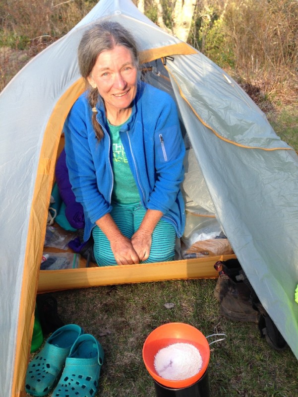 Trail luxury, breakfast in bed!