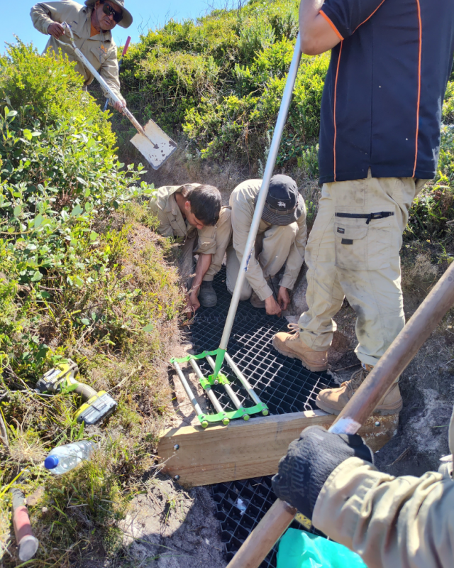 Binalup Rangers constructing steps with trackpad infill